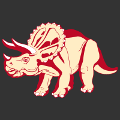 Triceratops T-Shirt, um selbst zu personalisieren. Dinosaurier in 2 kontrastierenden Farben und weien Tnen.