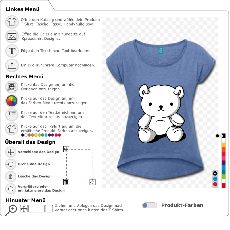 Kawaii Teddybr sitzt, um ihn individuell zu gestalten und online zu drucken. Design kawaii drei opake Farben.