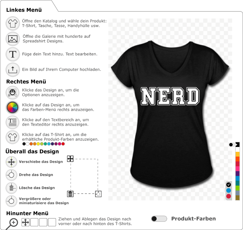 NERD College T-Shirt, um online selbst zu drucken. Gestalte dein originales Nerd T-Shirt.