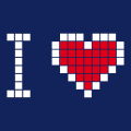 Pixel T-Shirt. Selbst gestalte ein Herz Pixels T-Shirt. Nerd Design.