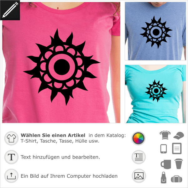 Indische Blume. Personalisierbares Design fr T-Shirt Druck. Gestalte einen Artikel Indien und Dekorieren.