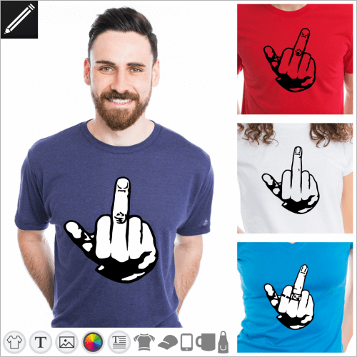 Selbst gestalte dein Mittelfinger T-Shirt