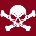 Piraten-T-Shirt, um sich selbst zu personalisieren und online zu drucken. Totenkopf der Piratenflagge, Originalzeichnung.