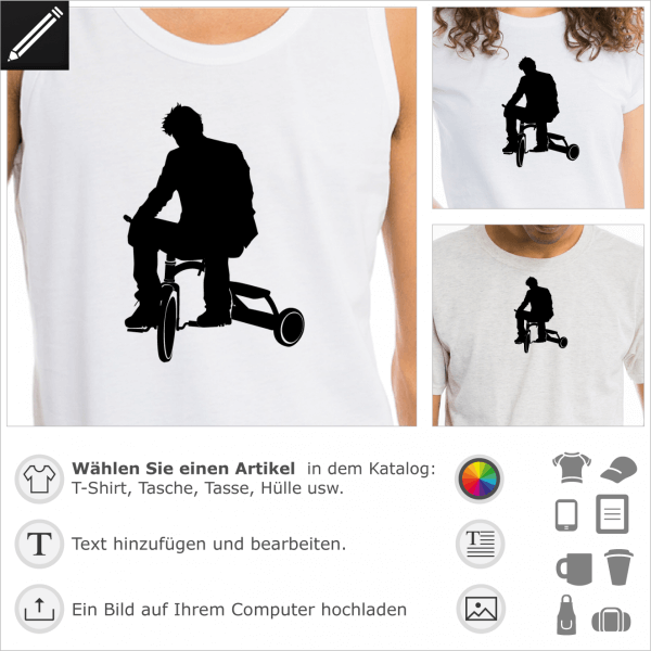 Sad Keanu Internet Meme auf ein Dreirad. Geek und Humor Design fr T-Shirt Druck.