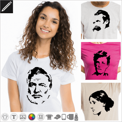 Selbst gestalte dein Schriftsteller T-Shirt online