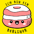 T-Shirt Humor und Zitate, Ich bin ein Berliner, Kennedy Sprche mit einem Berliner / Kawaii Donut