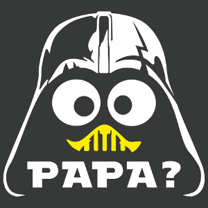 Mashup Calimero und Darth Vader, drucken Sie ein originelles Nerd-T-Shirt.