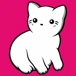 Dreifarbige Kawaii Katze zum Bedrucken von T-Shirts.