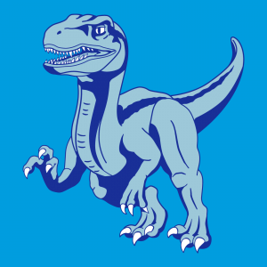 Gestalten Sie Ihr einzigartiges und originelles Velociraptor-T-Shirt mit diesem 3-farbigen Dinosaurier in voller Lnge.