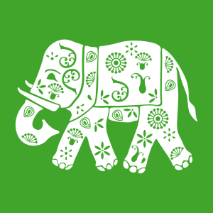 Indischer Elefant T-Shirt zu gestalten. Elefanten Designs fr T-Shirt Druck.