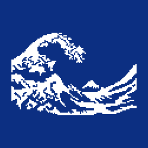 Pixel T-Shirt zu gestalten. Hokusai Designs fr T-Shirt Druck.