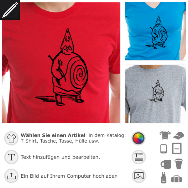 Ubu Alfred Jarry Stich personalisierbares Design. Gestalte ein T-Shirt mit dieser originalen Lithografie von Alfred Jarrys Buch in Vektor Design trans