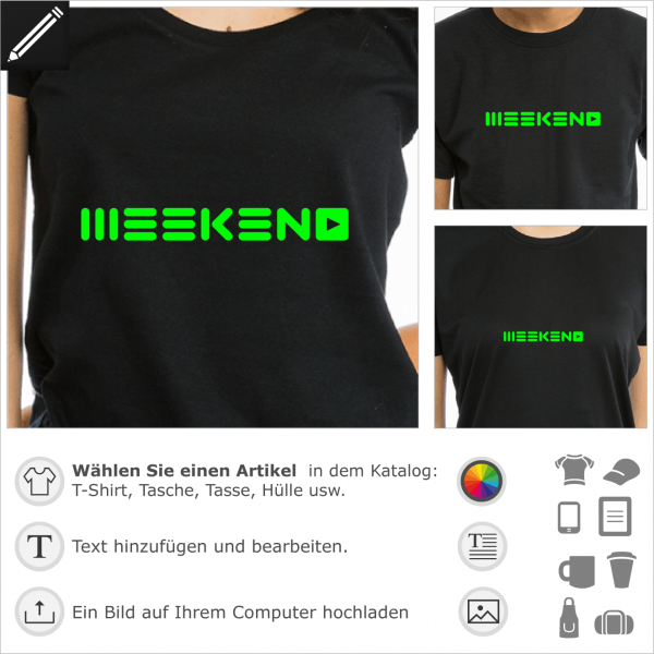 Weekend mit personalisierter Typografie in Equalizer Stil geschrieben. Musik und TGIF Design fr T-Shirt Druck.