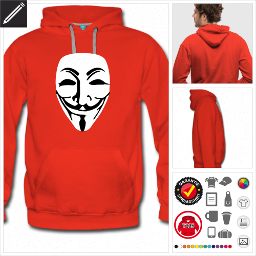 Hacker Sweatshirt fr Mnner selbst gestalten. Druck ab 1 Stuck