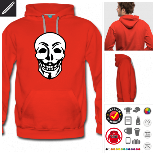 rotes Anonymous Maske Hoodie gestalten, Druck ab 1 Stuck