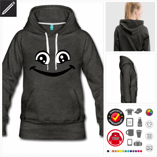 Frauen Lustiges Smiley Hoodie online gestalten