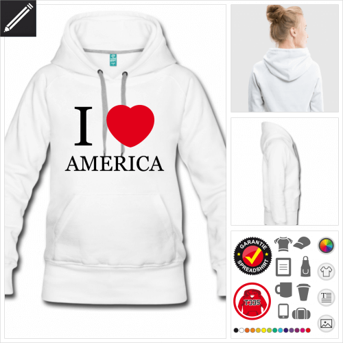 Frauen USA Hoodie online gestalten