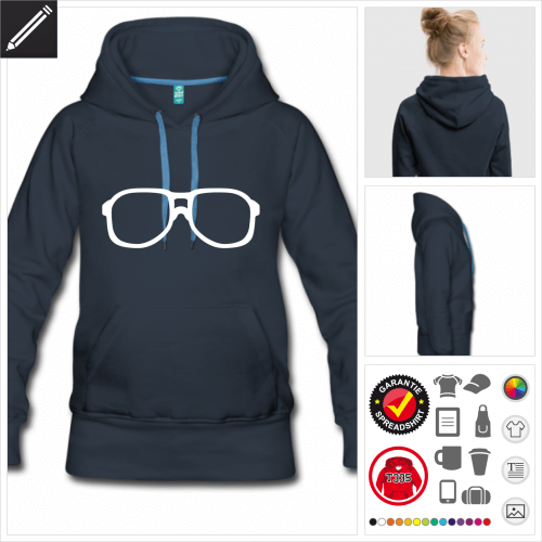 Frauen Nerd Hoodie online Druckerei, hhe Qualitt