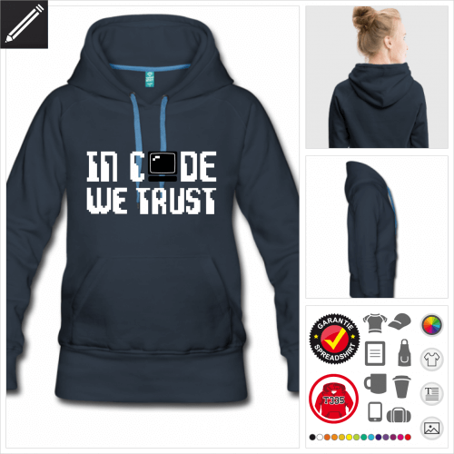 Damen Entwickler Hoodie gestalten, Druck ab 1 Stuck