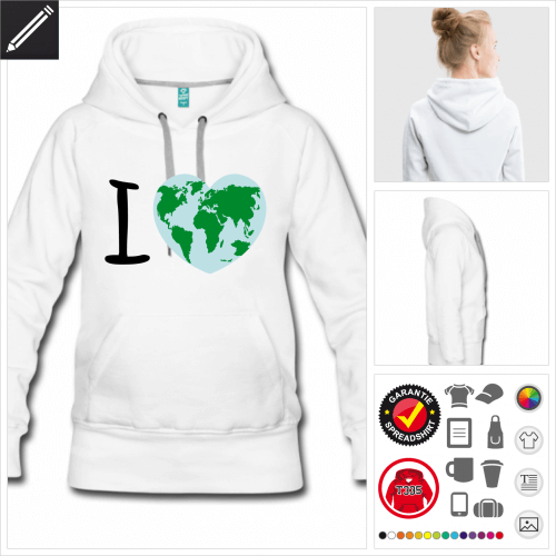 graues Erde Sweatshirt personalisieren