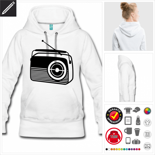 graues Radio Sweatshirt online Druckerei, hhe Qualitt