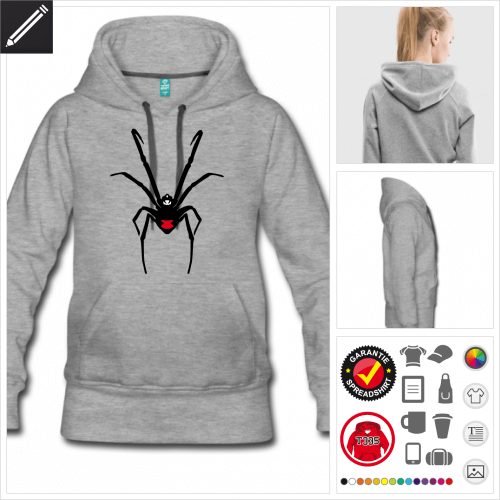 graues Webspinnen Sweatshirt online Druckerei, höhe Qualität