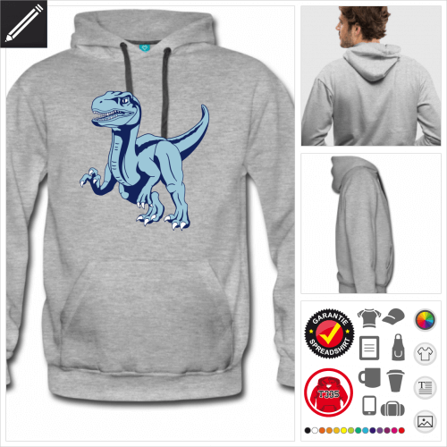 Mnner Raptor Dinosaurier Sweatshirt zu gestalten