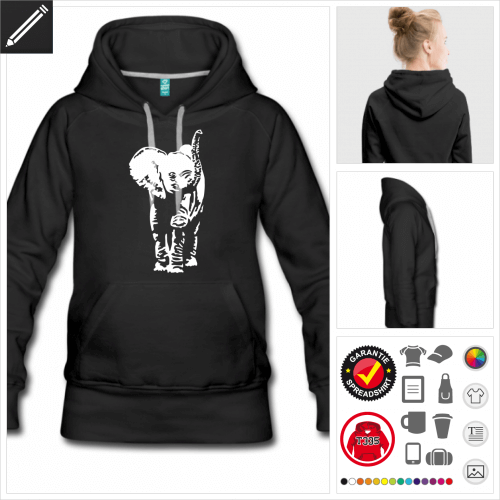 Elefanten Hoodie online zu gestalten