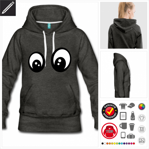 Frauen Smiley Hoodie online gestalten