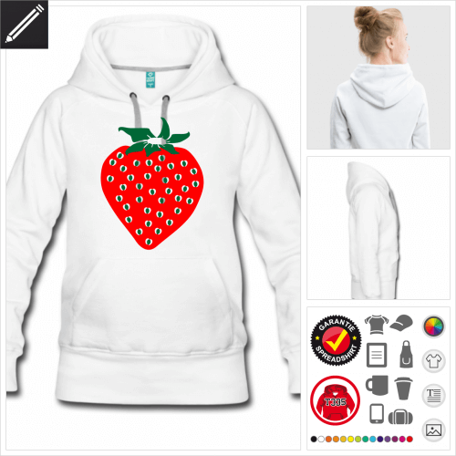 Frucht Hoodie selbst gestalten. Druck ab 1 Stuck