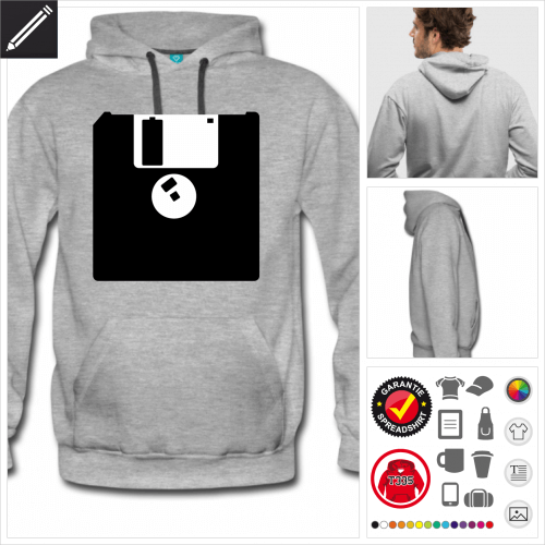 Mnner Floppy Disk Hoodie online gestalten