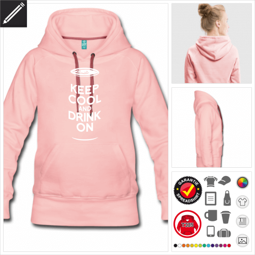 schwarzes keep calm Hoodie personalisieren