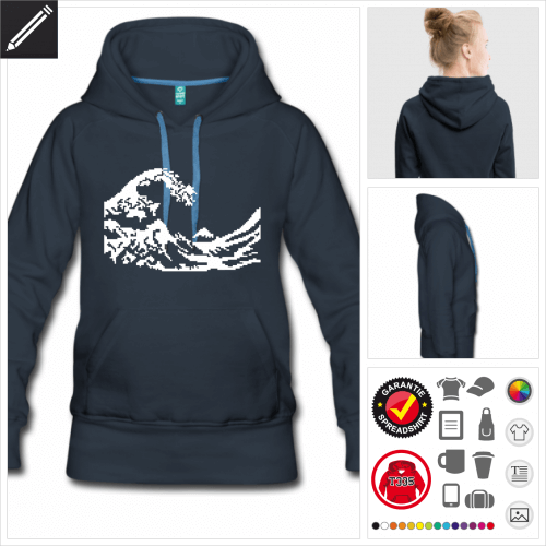 Die Welle Hoodie selbst gestalten