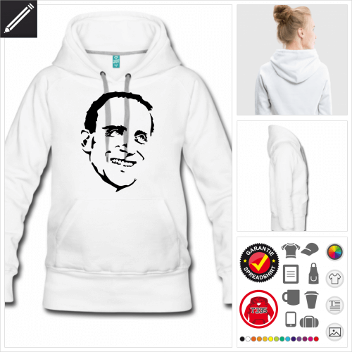 schwarzes Boris Vian Hoodie zu gestalten