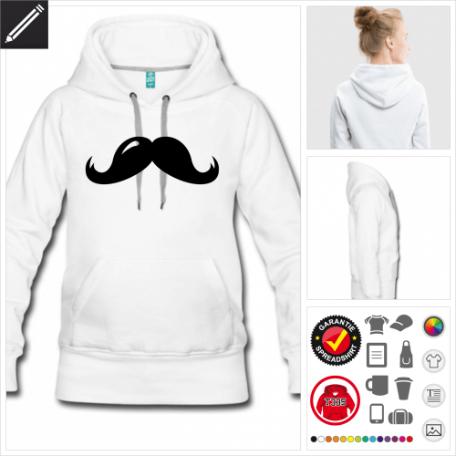 Frauen Oberlippenbart Hoodie online zu gestalten