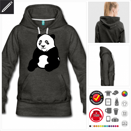 Lustiger Panda Kapuzenpullover selbst gestalten