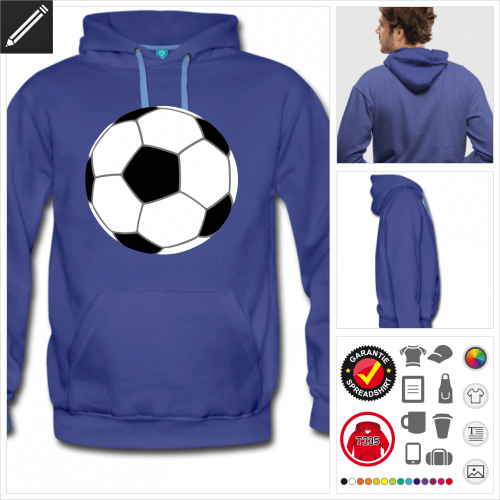 Mnner Mannschaft Fuball Hoodie gestalten, Druck ab 1 Stuck