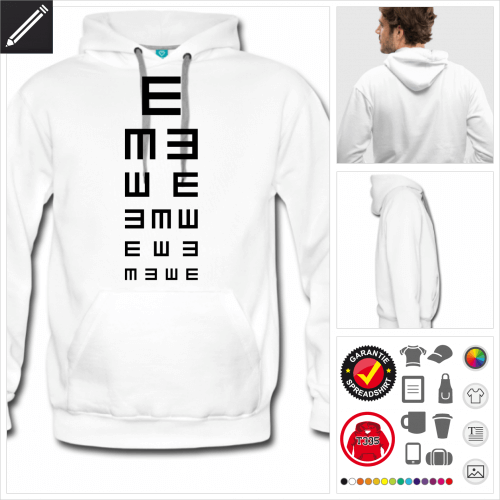 Seh Sweatshirt fr Mnner selbst gestalten. Online Druckerei