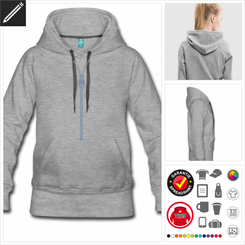 graues Zip Sweatshirt zu gestalten