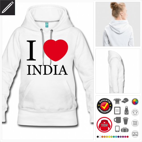 Indien Hoodie online Druckerei, hhe Qualitt