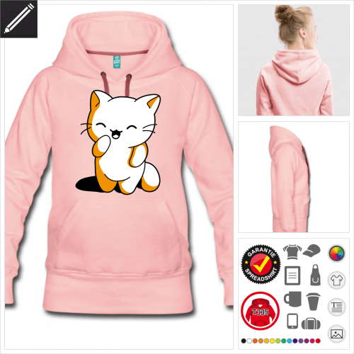 rosa Ktzchen kawaii Hoodie selbst gestalten