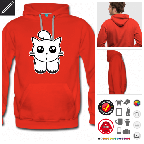 rotes Ktzchen Hoodie online Druckerei, hhe Qualitt