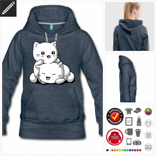 Katzen Sweatshirt online zu gestalten