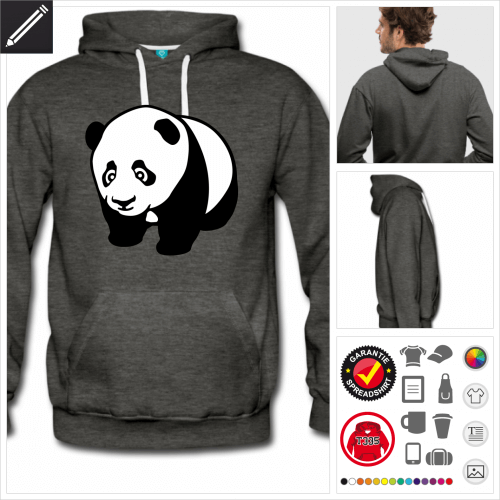 Mnner Panda Sweatshirt personalisieren