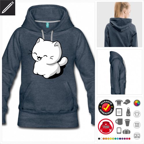 Lustige Katze Hoodie personalisieren