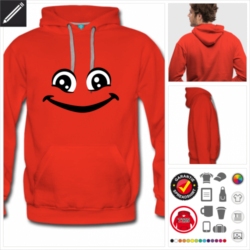 Emoji Kapuzenpullover gestalten, Druck ab 1 Stuck