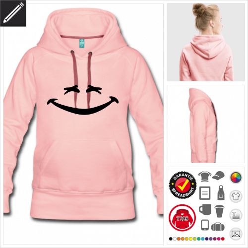 schwarzes Lachen Hoodie selbst gestalten. Online Druckerei