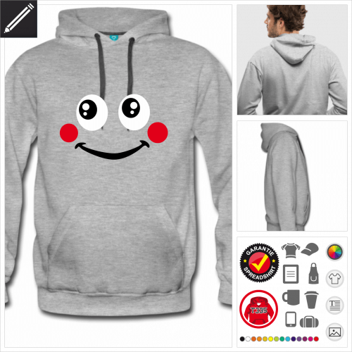 Mnner Lustiges Smiley Sweatshirt personalisieren