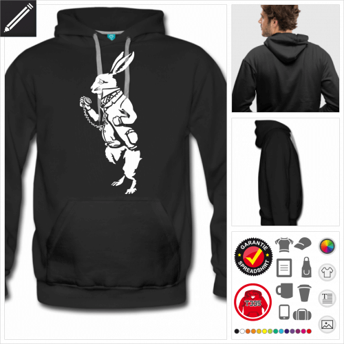 schwarzes Wunderland Hoodie online Druckerei, hhe Qualitt