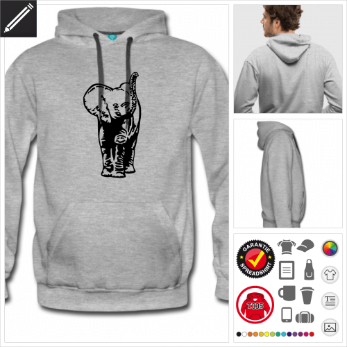 Mnner Wildtiere Hoodie selbst gestalten. Online Druckerei